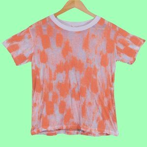 GAP Orange & White Burnout Crewneck Tee XS